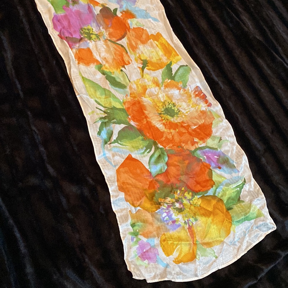 Lauren by Ralph Lauren 100% silk floral scarf
